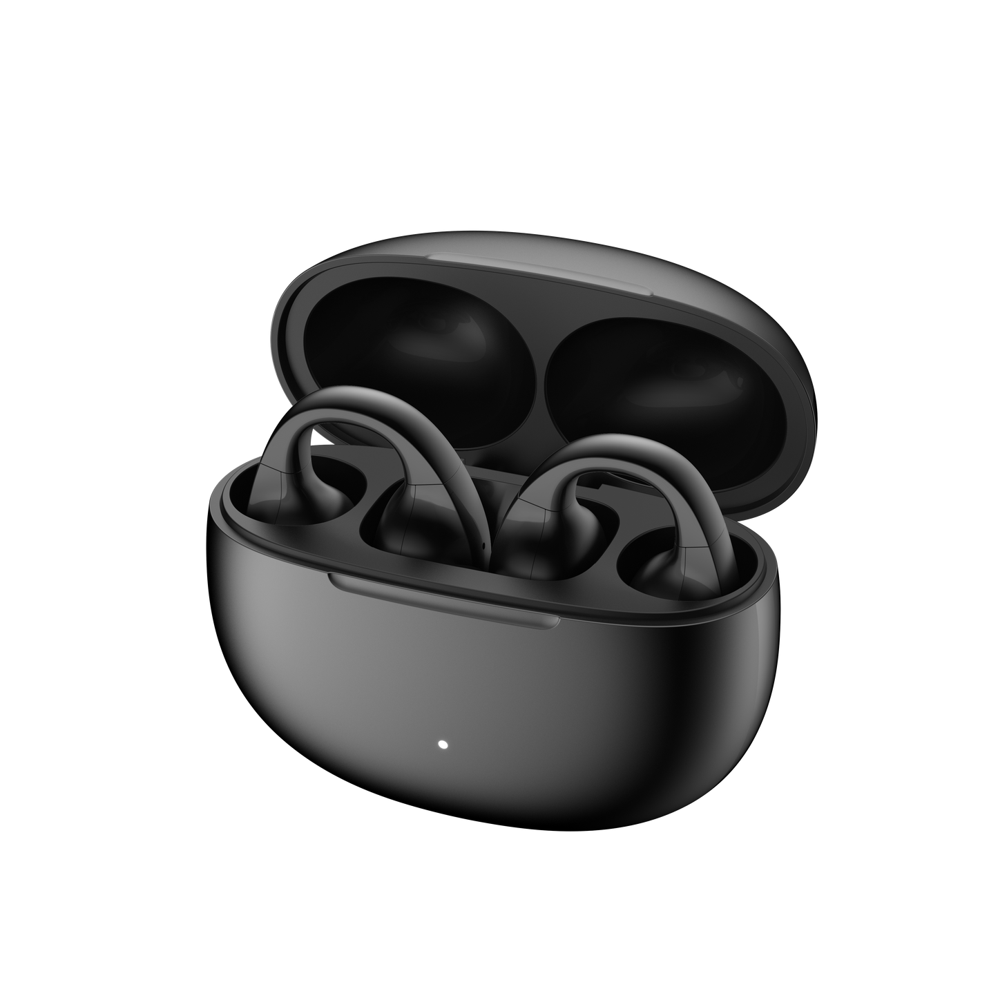 Auriculares Edifier Comfo C colocados dentro del estuche de carga negro