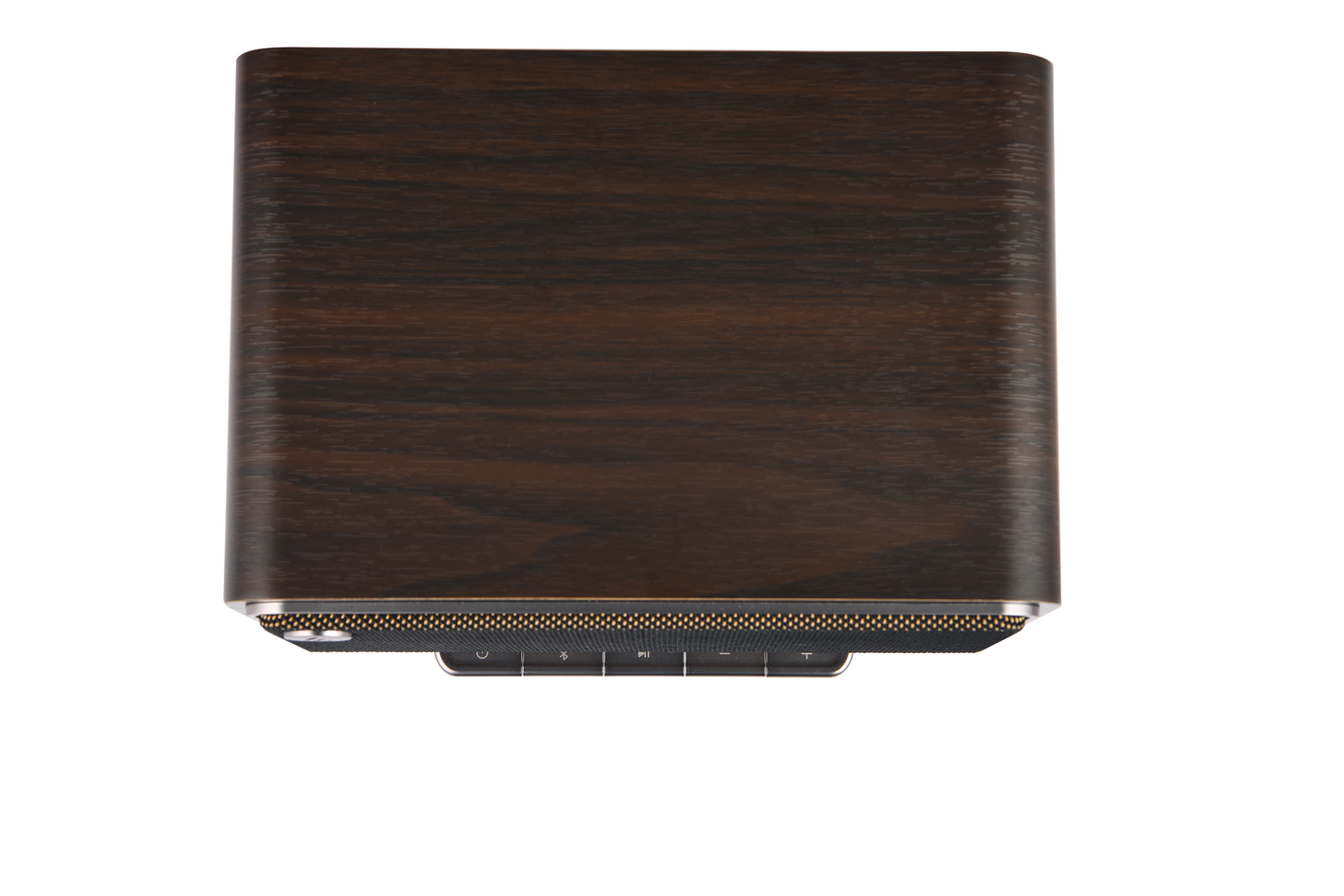 Parlante portátil Edifier D32 Retro vista superior en acabado madera Walnut