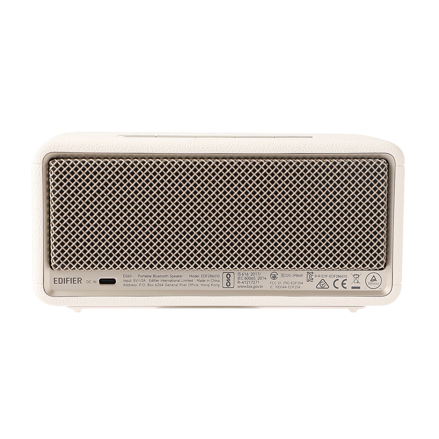 Conectores traseros del parlante Edifier ES60 Blnaco para audio y alimentación
