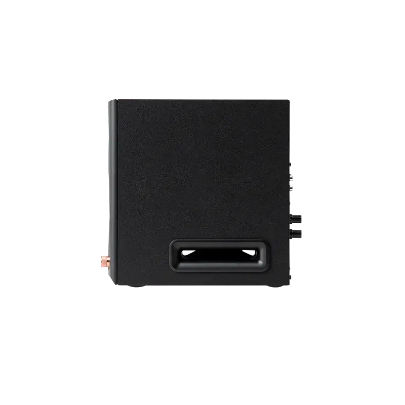 Edifier MR5 negro – lateral con puerto bass reflex y diseño MDF de baja resonancia