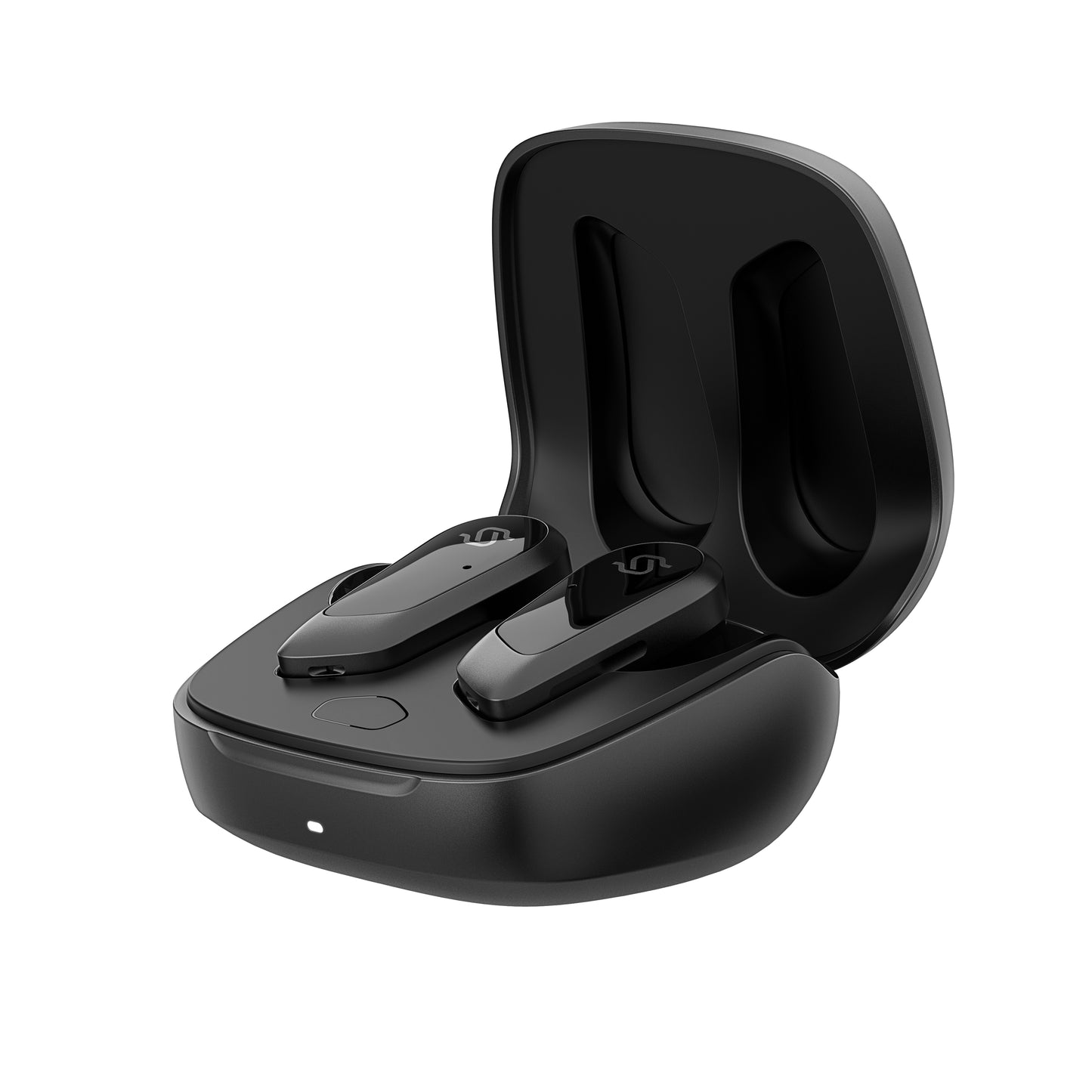 Edifier S10 con estuche abierto mostrando los auriculares en su interior
