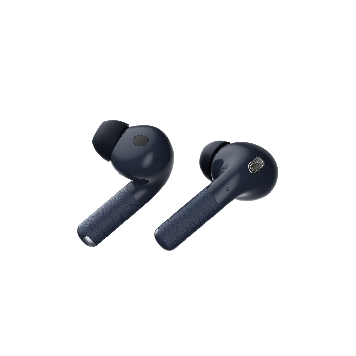 Auriculares Edifier W260NC azul levemente inclinados vistos en ángulo diagonal