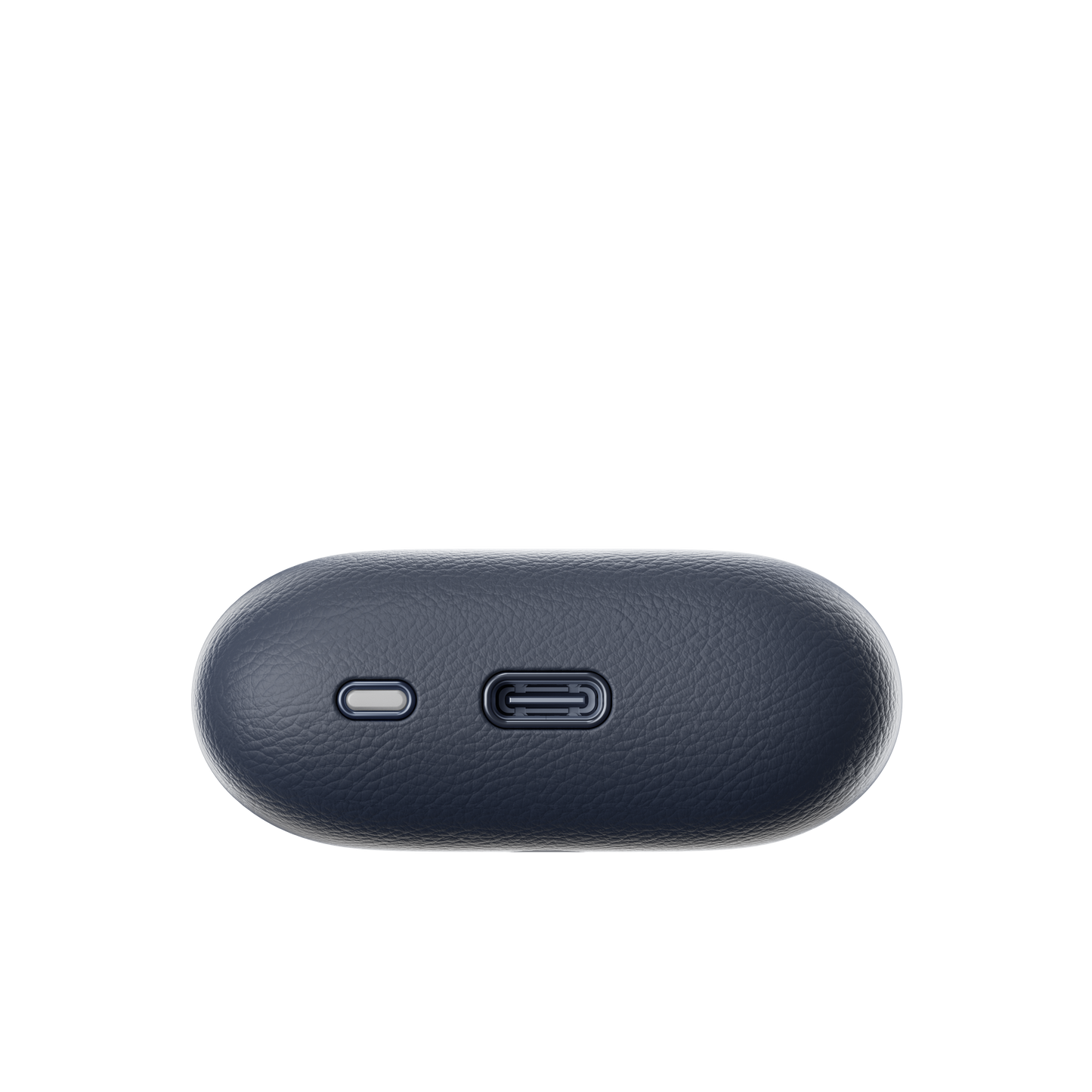 Detalle del estuche de los Edifier W260NC azul con puerto USB-C y botón