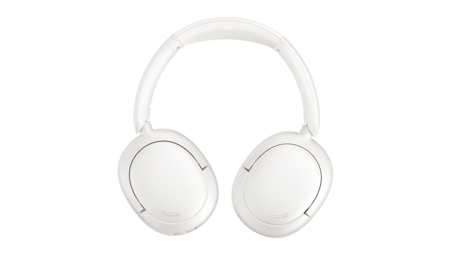 Vista lateral de los auriculares Edifier W800BT SE blancos con diadema extendida