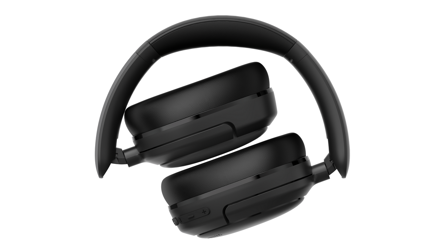 Auriculares Edifier W800BT SE negros plegados vistos desde el costado