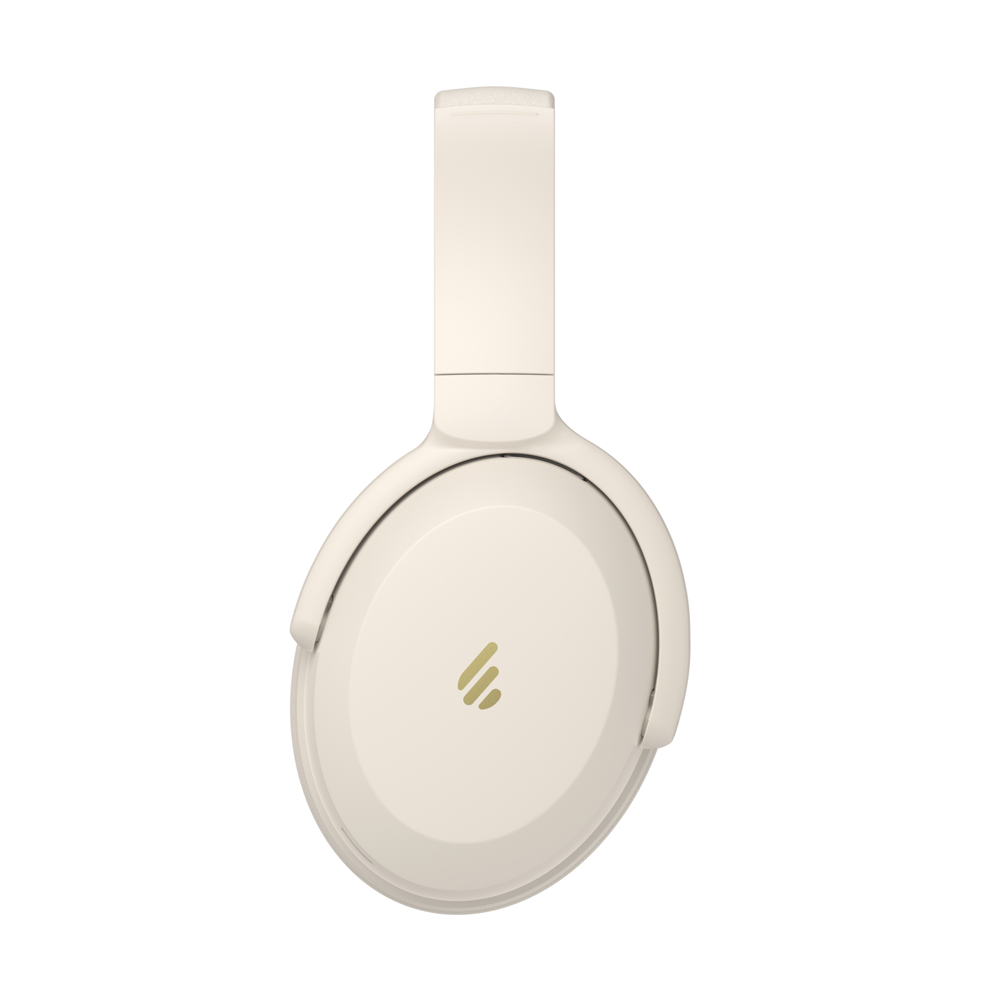 Auricular Edifier WH700NB Pro blanco visto de costado con detalle de logo dorado