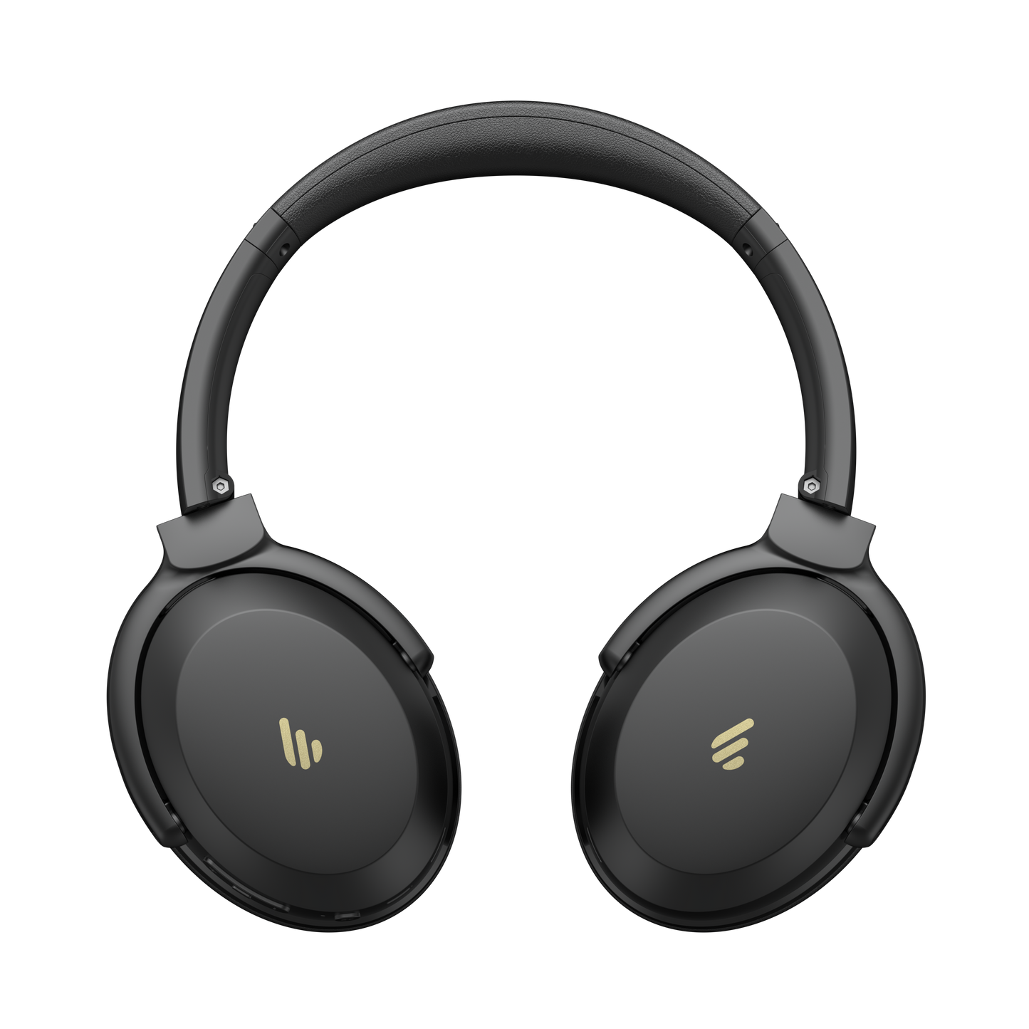 Auriculares Edifier WH700NB Pro negros vistos de frente mostrando los drivers externos