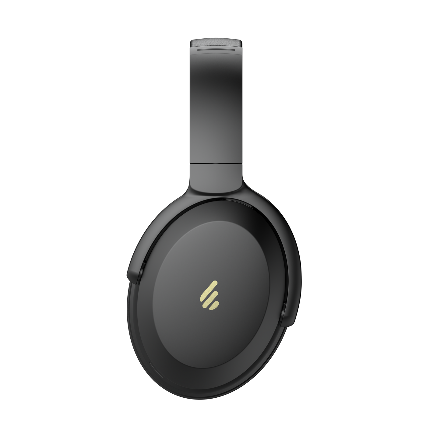 Auricular Edifier WH700NB Pro negro visto de costado con logo dorado en destaque