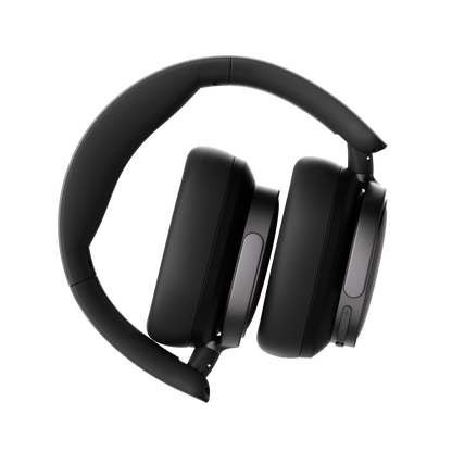 Auriculares Edifier ES850NB color negro plegados para facilitar su transporte
