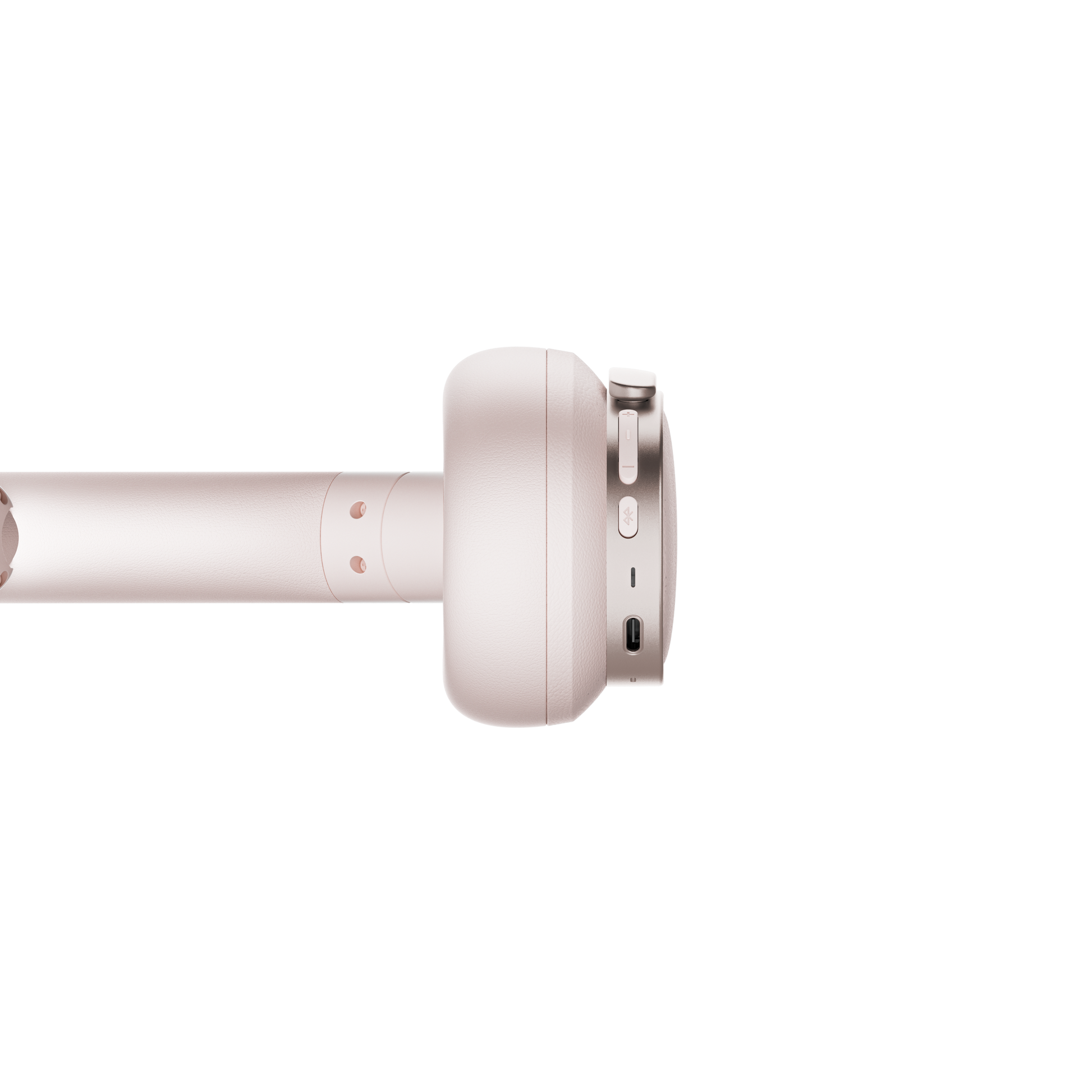 Vista lateral de los controles y puerto USB-C en los Edifier ES850NB color rosa