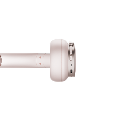 Vista lateral de los controles y puerto USB-C en los Edifier ES850NB color rosa