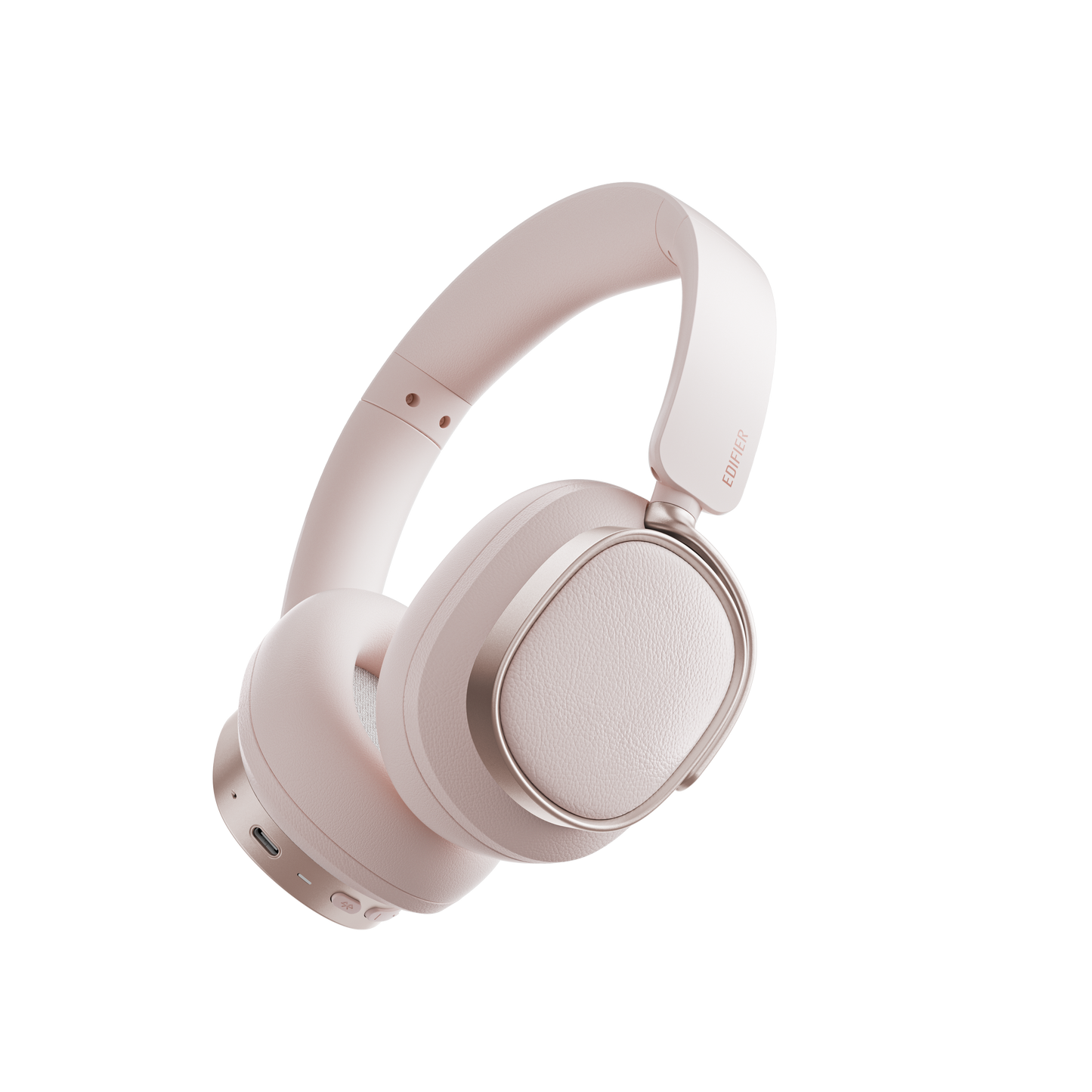 Auriculares Edifier ES850NB en color rosa con diseño over-ear y cancelación activa de ruido