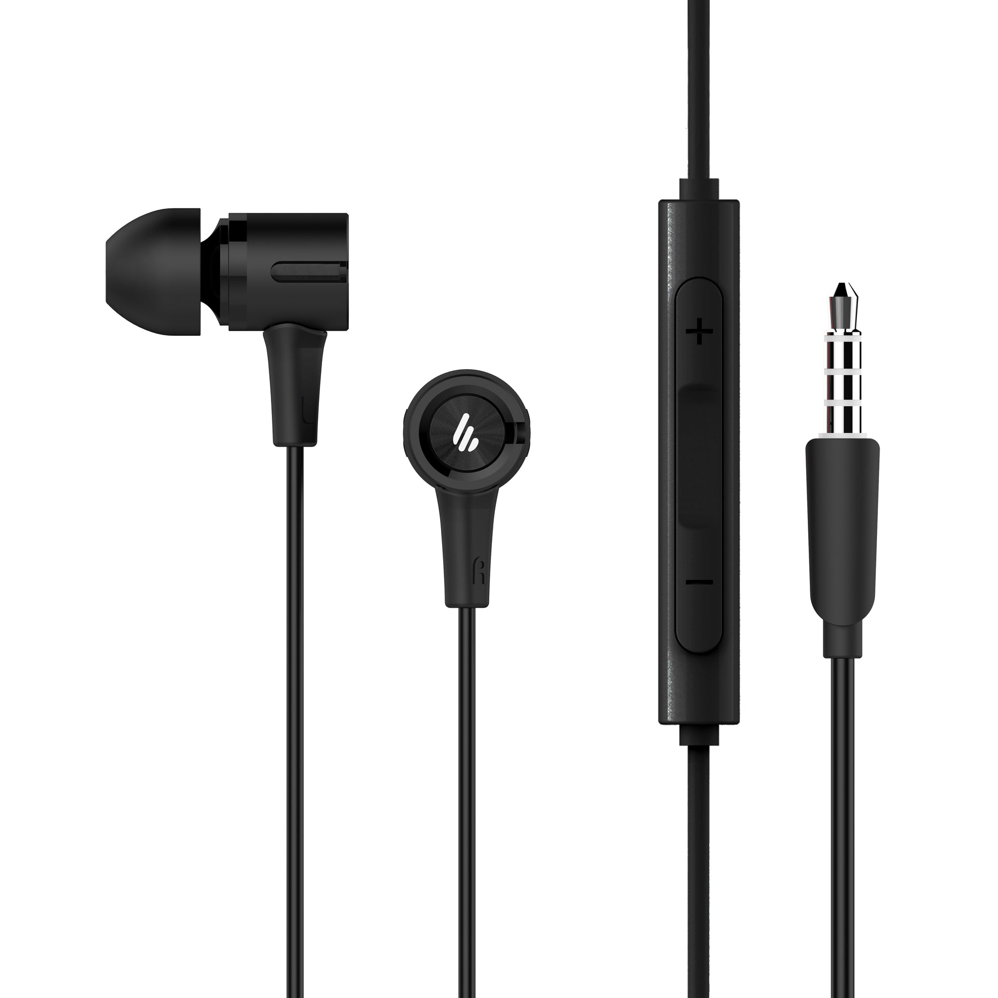 Auriculares Edifier P205 color negro con micrófono y control de volumen integrados