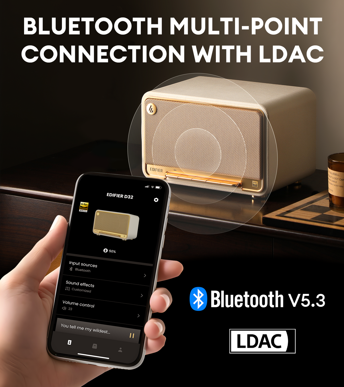 Parlante Tabletop Edifier D32 – 60W RMS, AirPlay 2 – vista 10