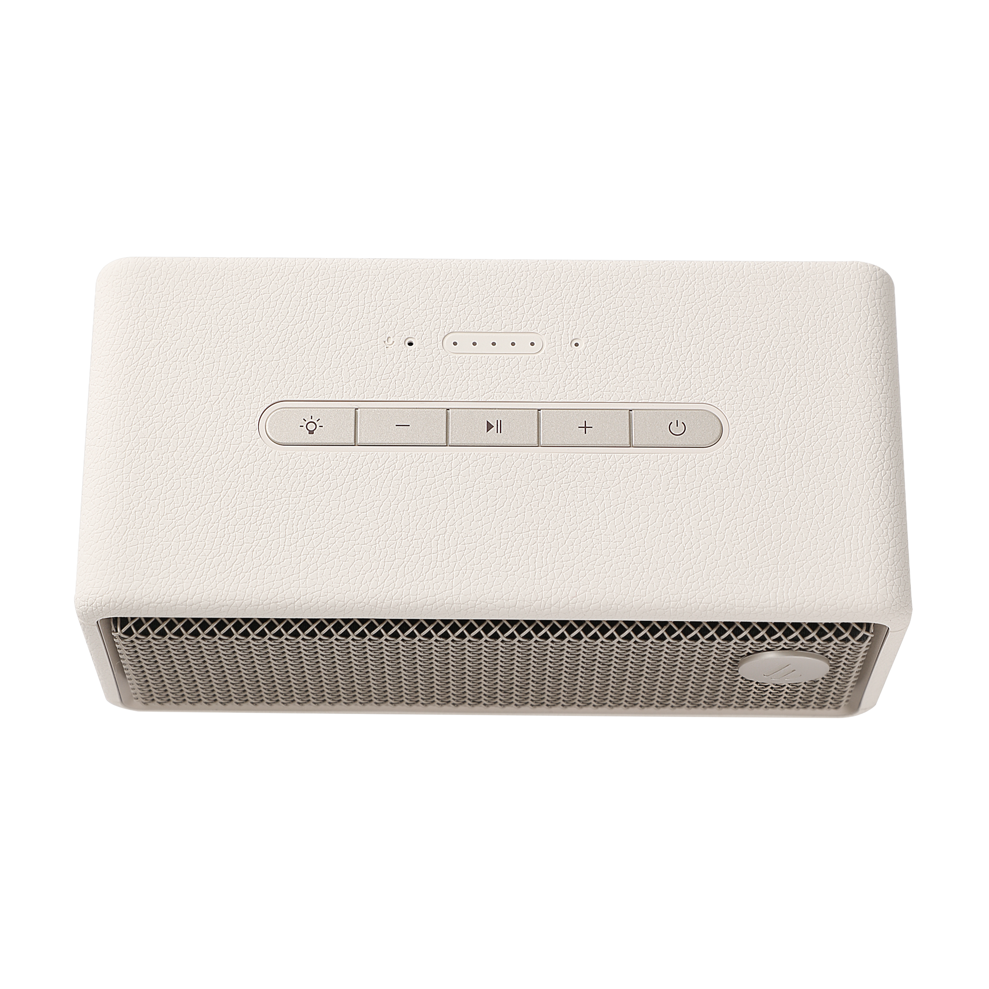Detalle del panel de controles del Edifier ES60 Blanco sobre la parte superior