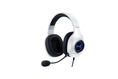 Auriculares Edifier G2 II blancos con micrófono extendido, vista completa