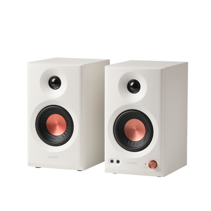 Edifier MR3 blanco – par de monitores de estudio 3.5 pulgadas vista frontal