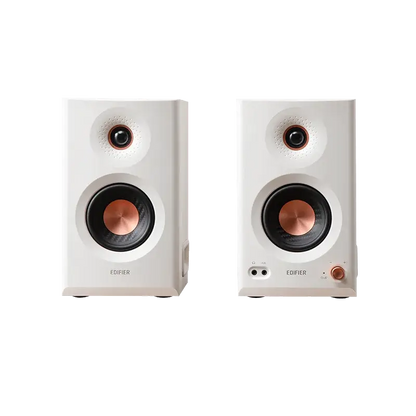 Edifier MR5 blanco – par de monitores de estudio 5 pulgadas tri‑amplificados vista frontal