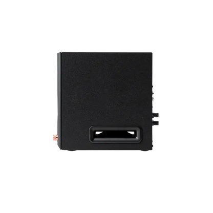 Edifier MR5 negro – lateral con puerto bass reflex y diseño MDF de baja resonancia