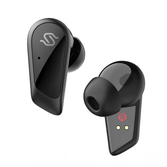 Detalle cercano de los auriculares inalámbricos Edifier S10