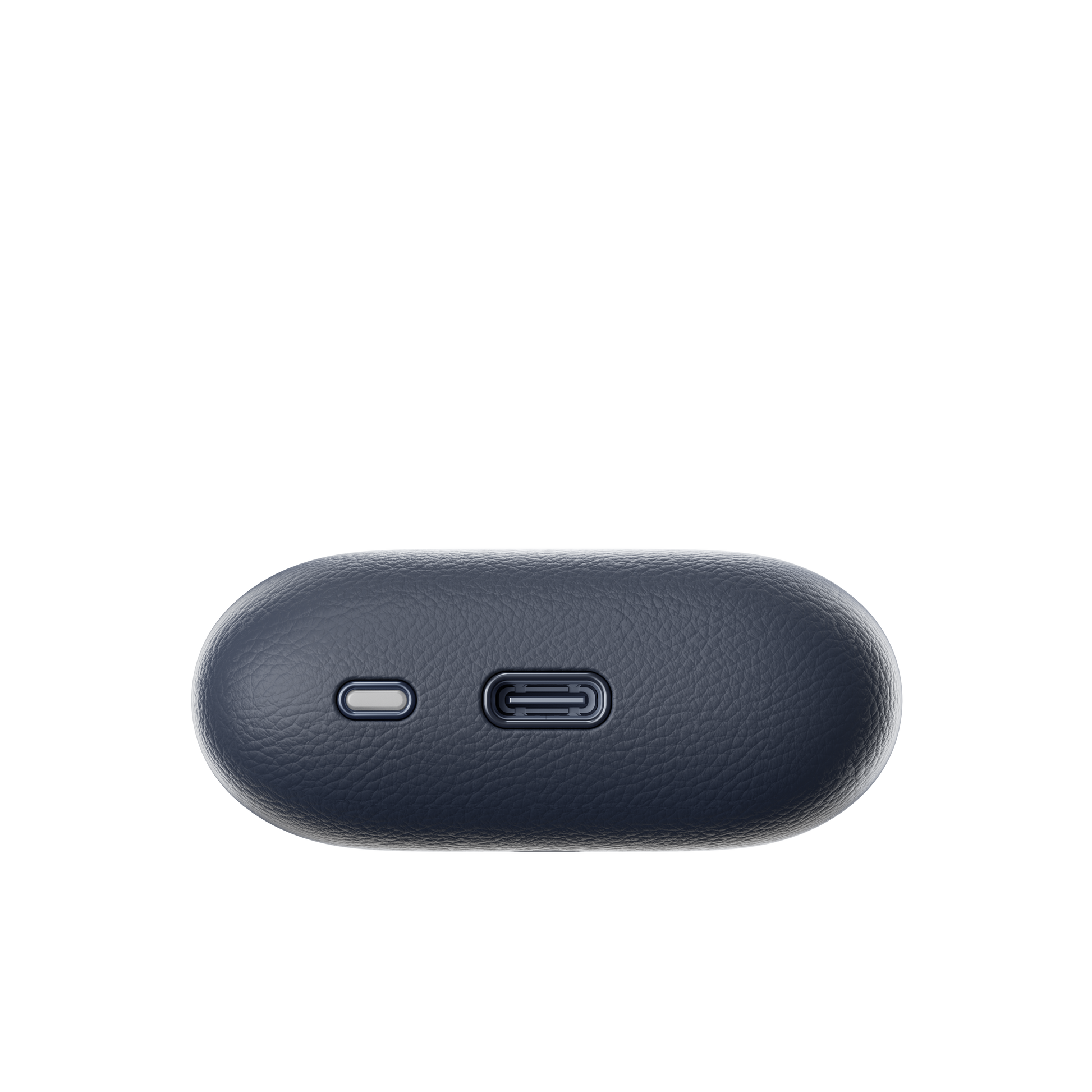 Detalle del estuche de los Edifier W260NC azul con puerto USB-C y botón