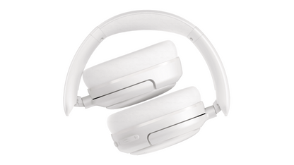 Auriculares Edifier W800BT SE blancos plegados, vista lateral mostrando controles
