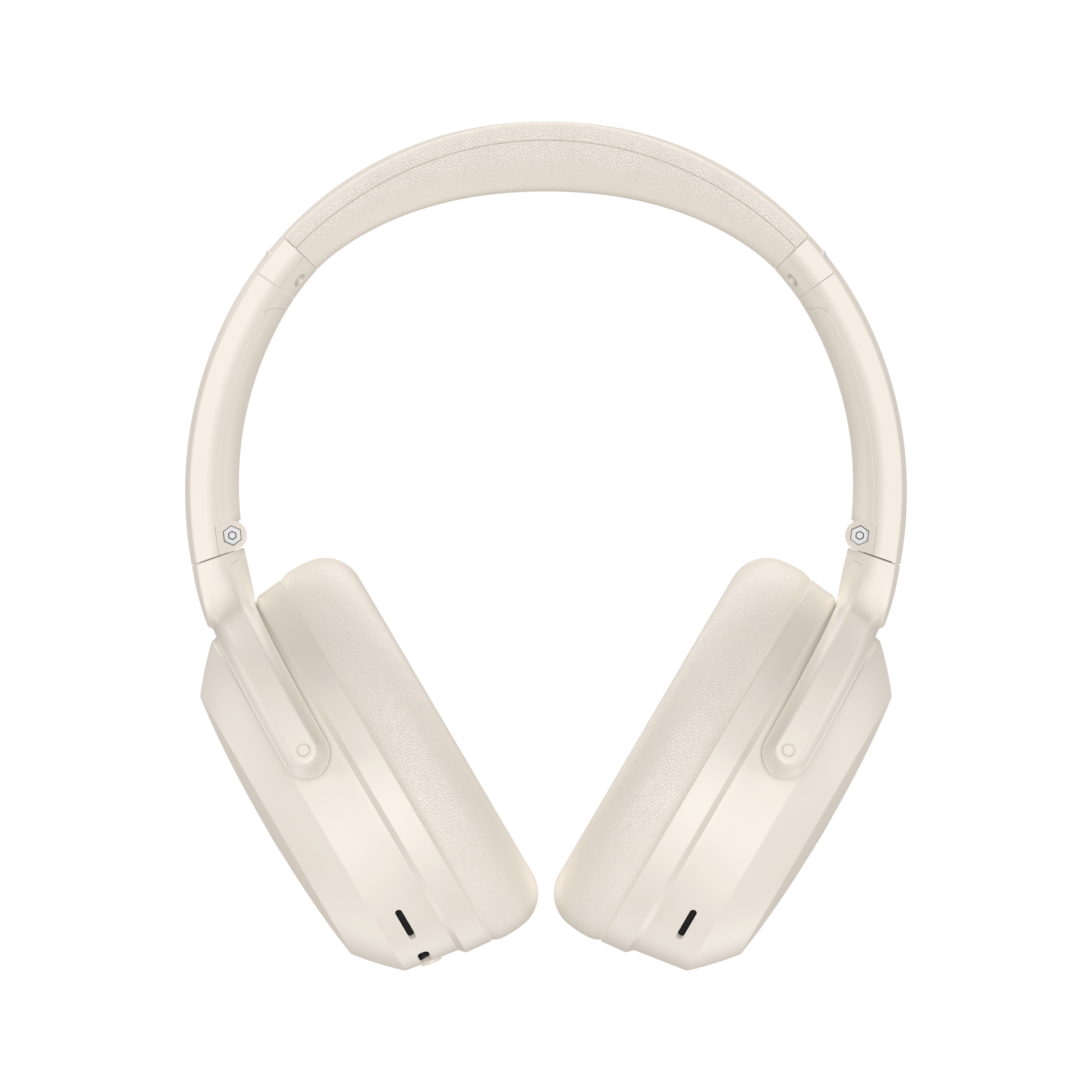 Auriculares Edifier WH700NB Pro blancos vistos de frente con almohadillas internas visibles
