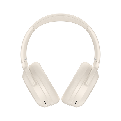 Auriculares Edifier WH700NB Pro blancos vistos de frente con almohadillas internas visibles