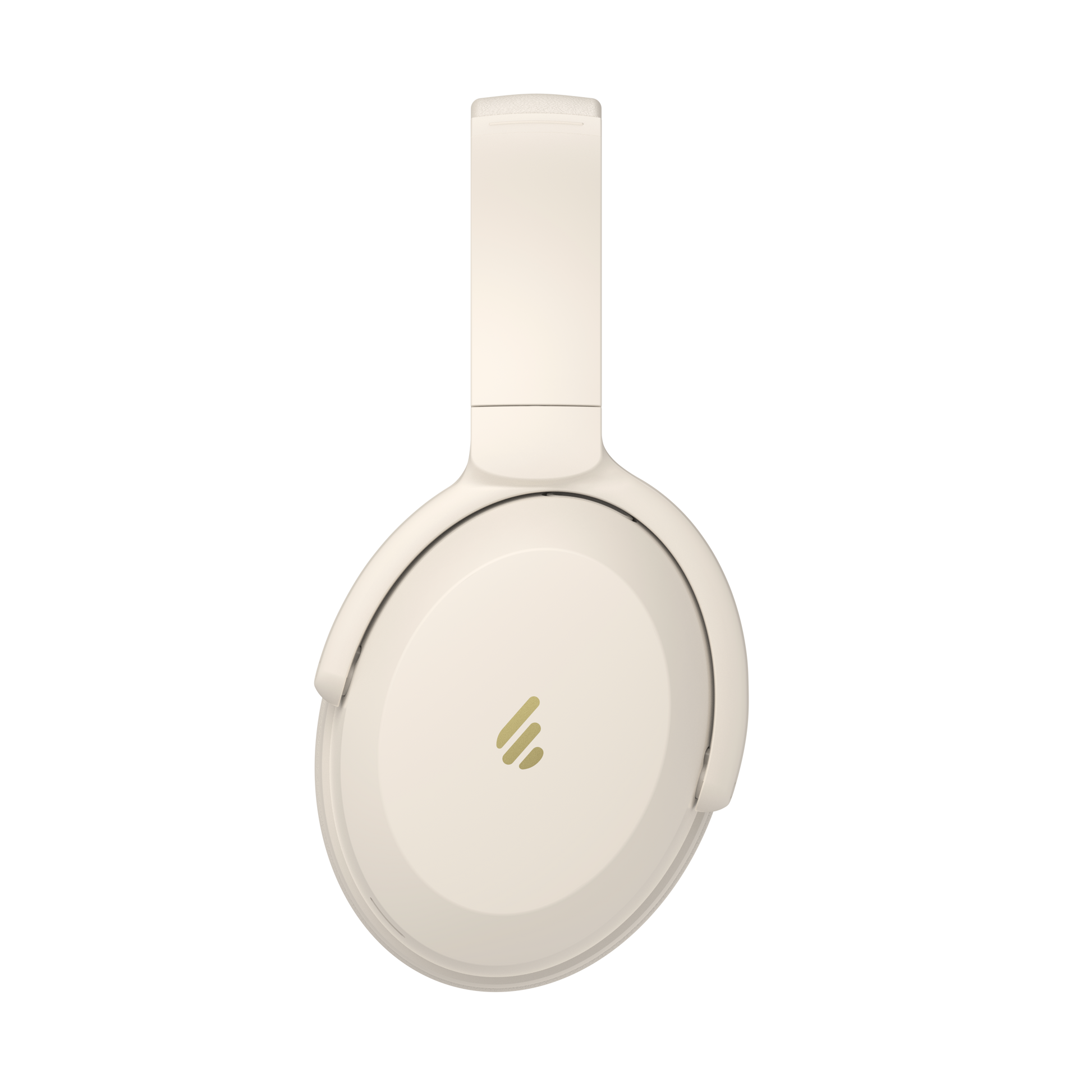 Auricular Edifier WH700NB Pro blanco visto de costado con detalle de logo dorado
