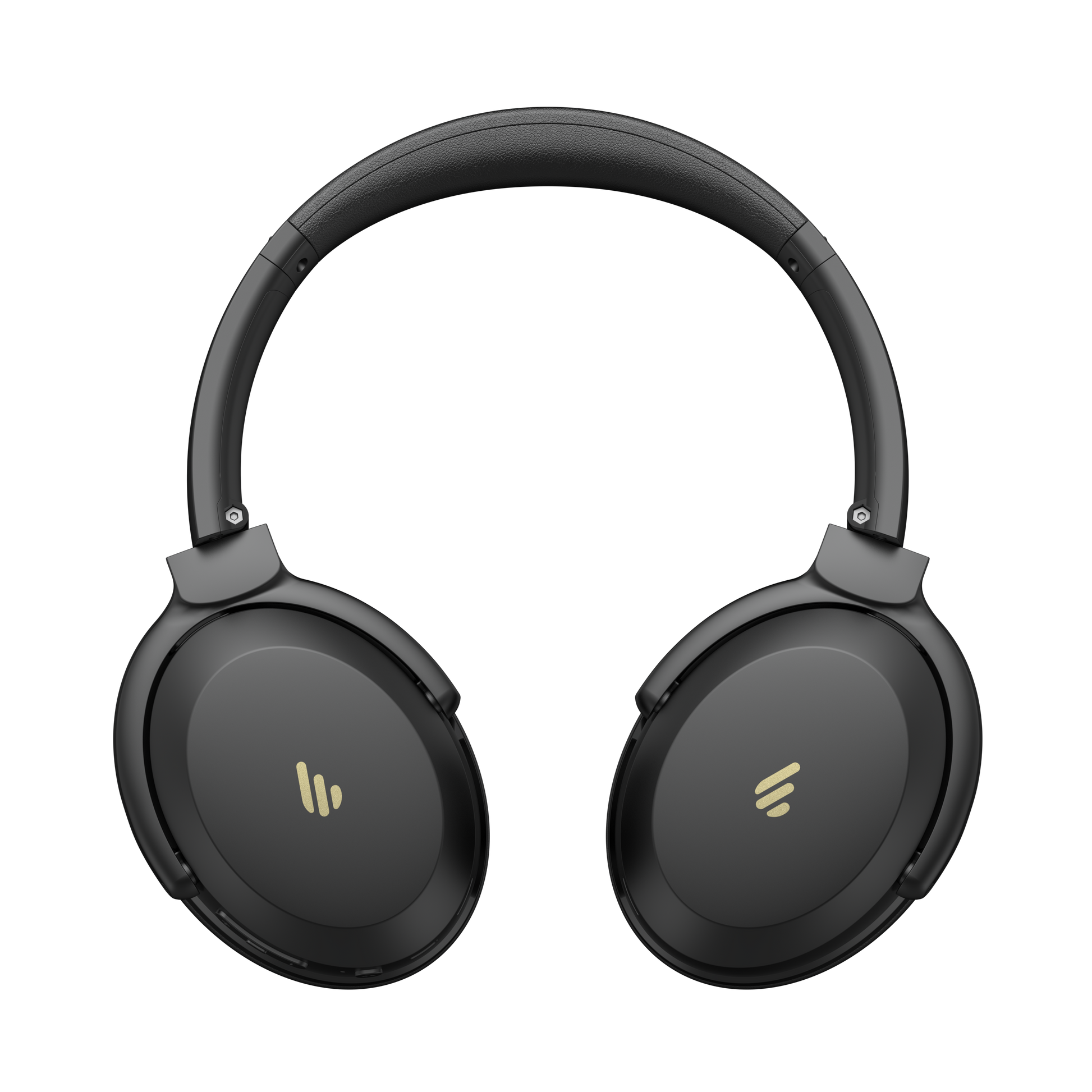 Auriculares Edifier WH700NB Pro negros vistos de frente mostrando los drivers externos