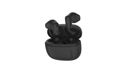 Auriculares Edifier X1 Lite en negro con estuche abierto vistos desde el lateral